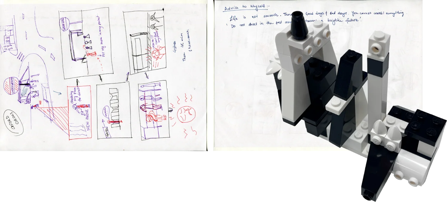 Drawing and LEGO model for a stolen phone.