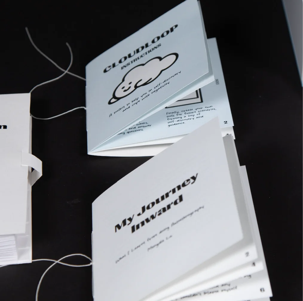 The booklets and folder together.