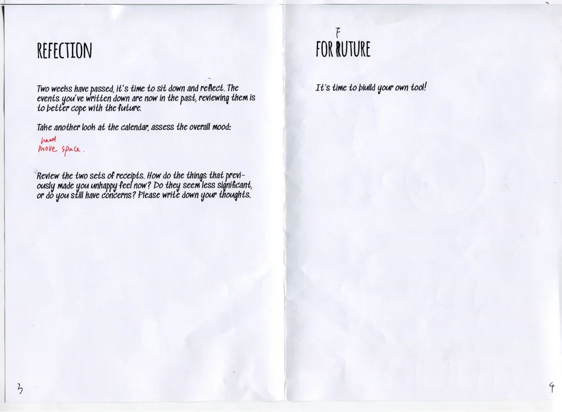 The instructions booklet, open at Reflection and For the future.