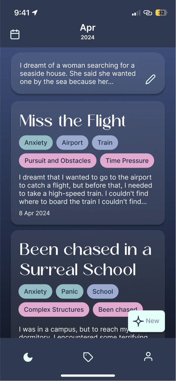 Home page with the paused draft pinned at the top.