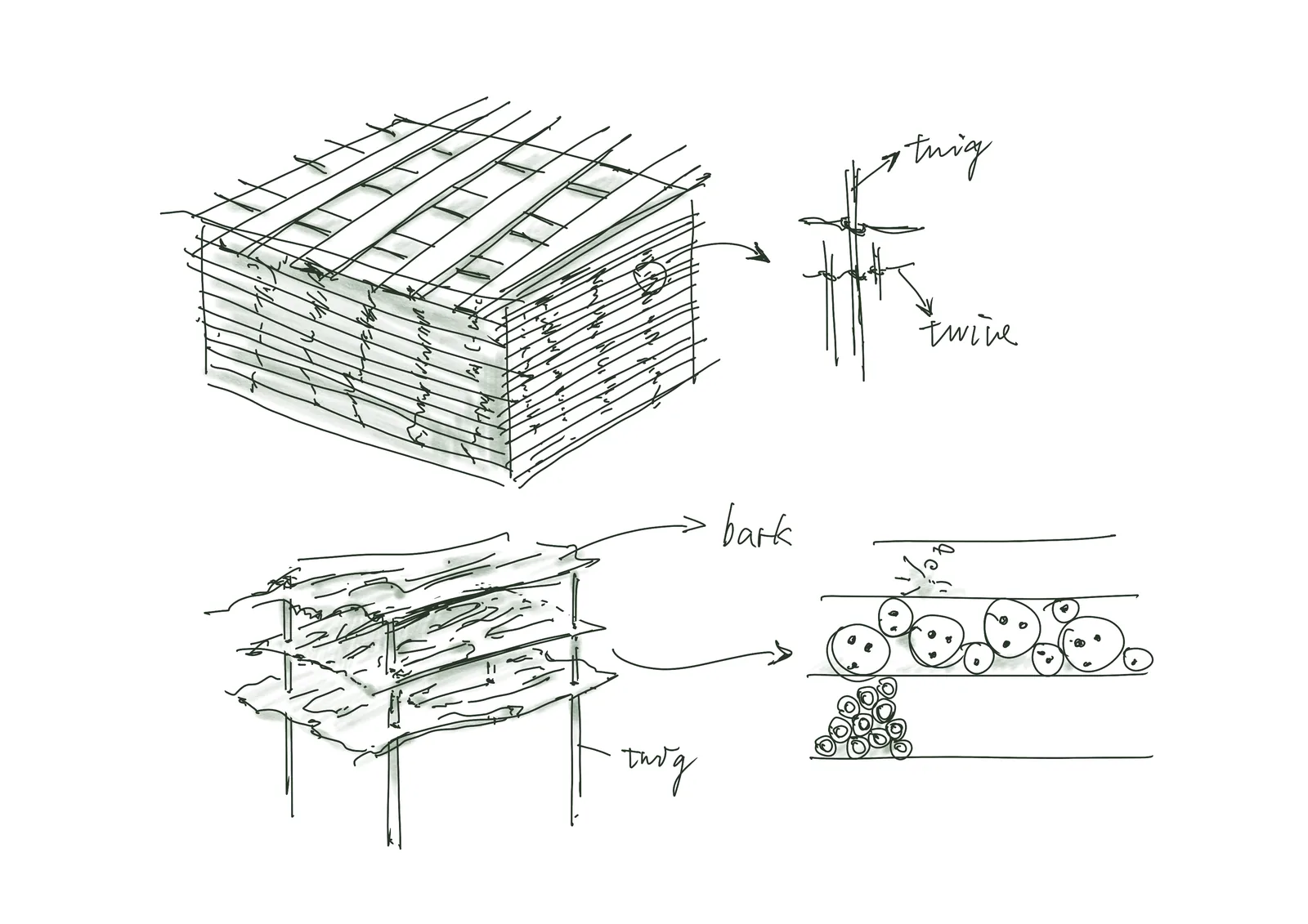 Sketches of the Creepy Crawly Coffee Table.